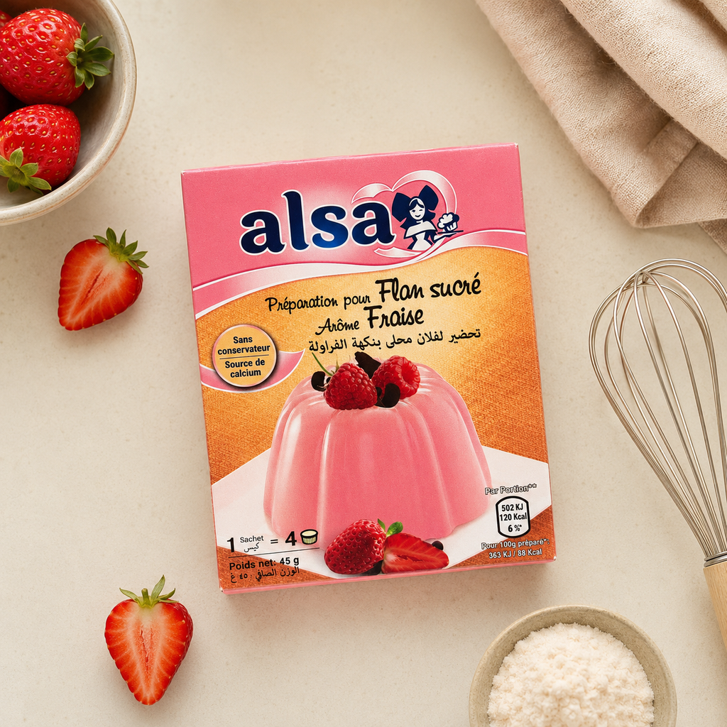 Alsa — Flan Sucré Fraise