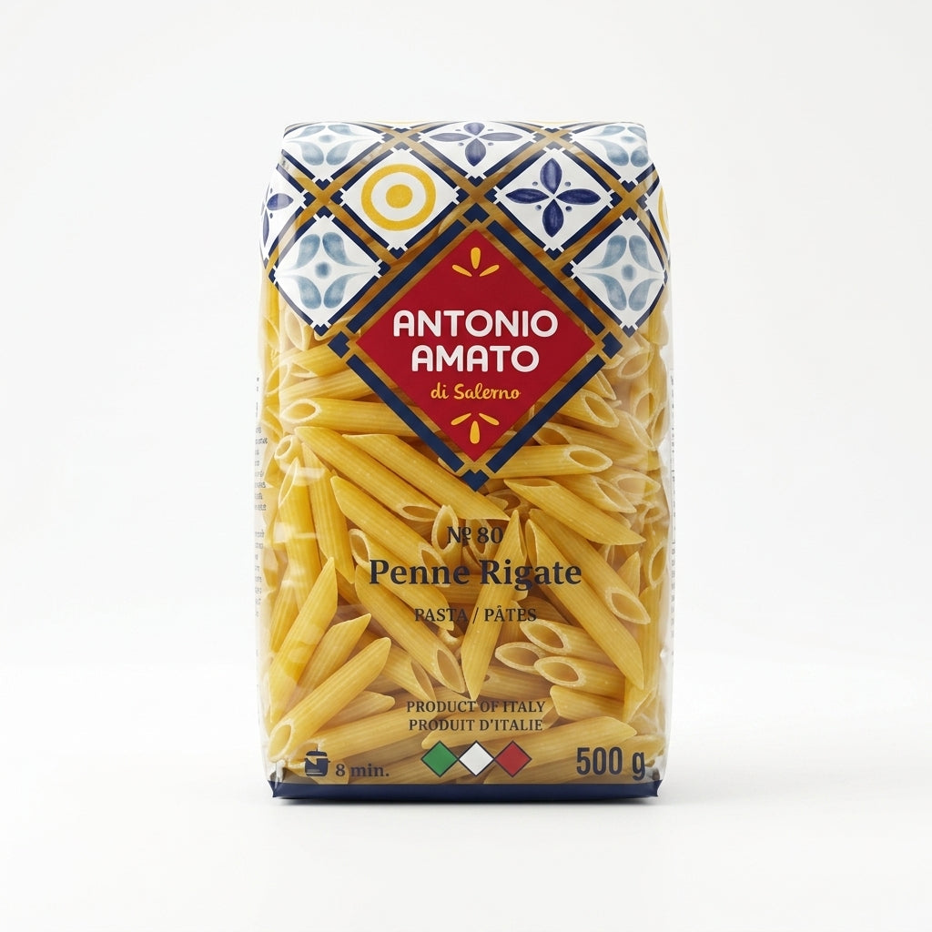 Antonio Amato Penne Rigate 500 g — packshot fond blanc