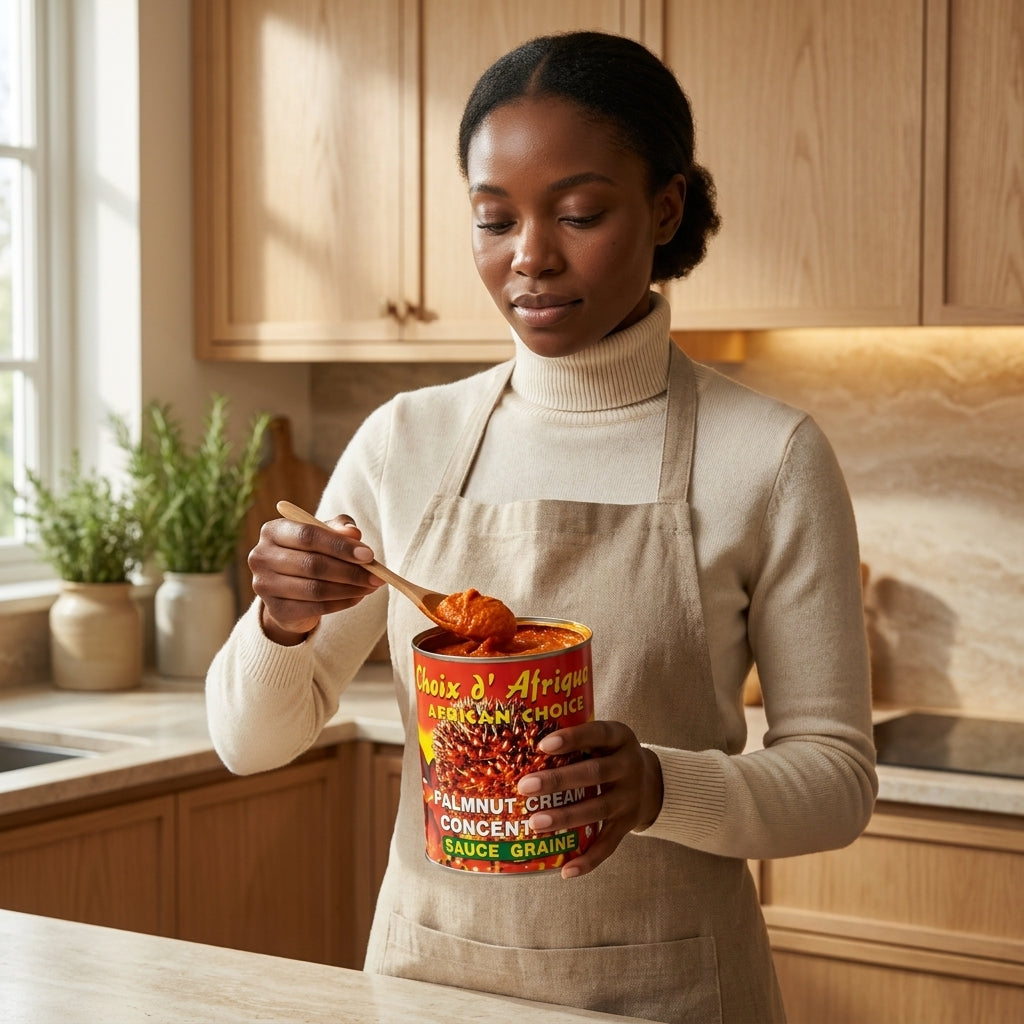 Choix d'Afrique Palmnut Cream — femme en cuisine