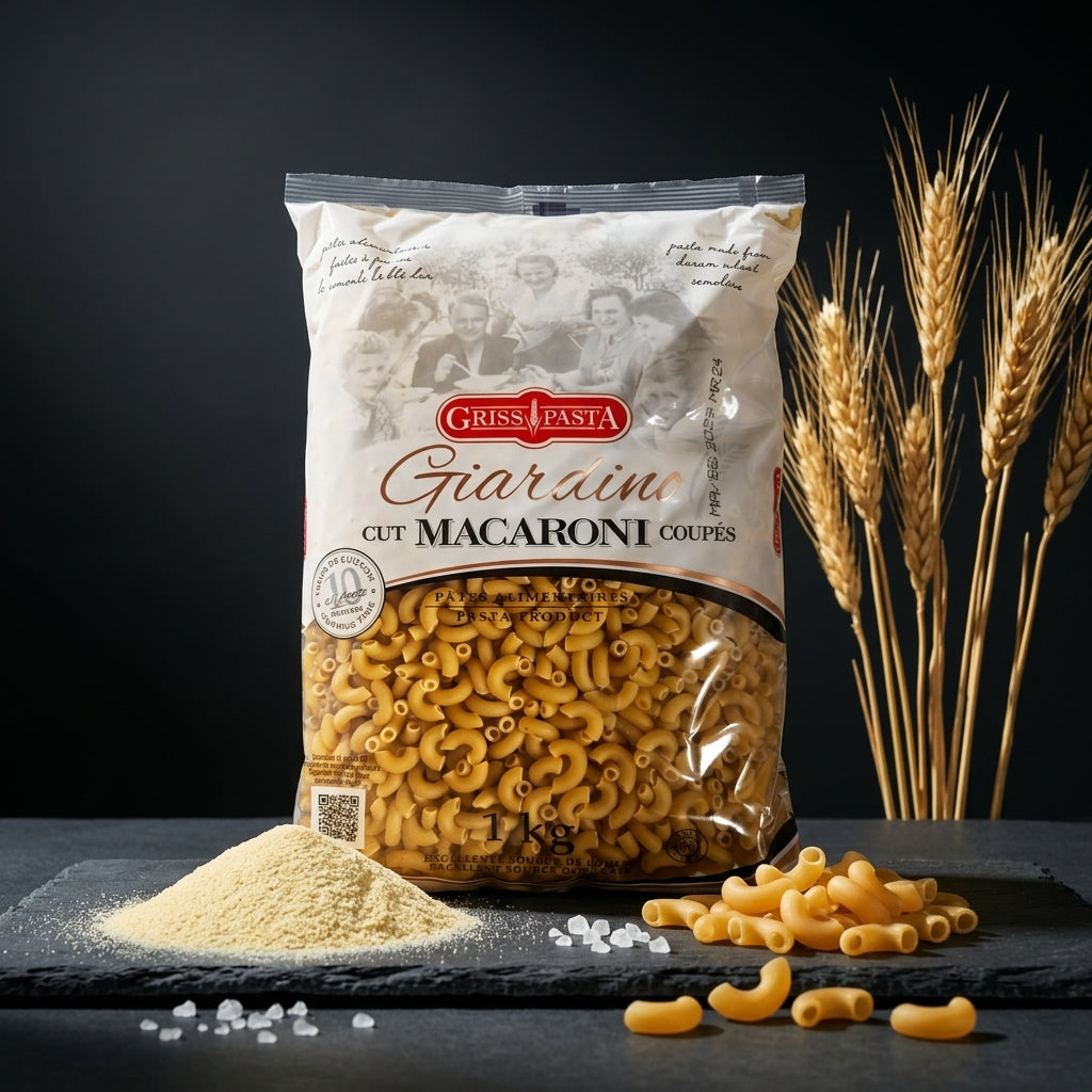 Griss Pasta Giardino Macaroni — mise en scène