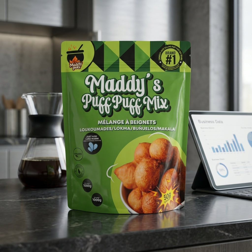 Maddy's Puff Puff Mix — ambiance beignets dorés