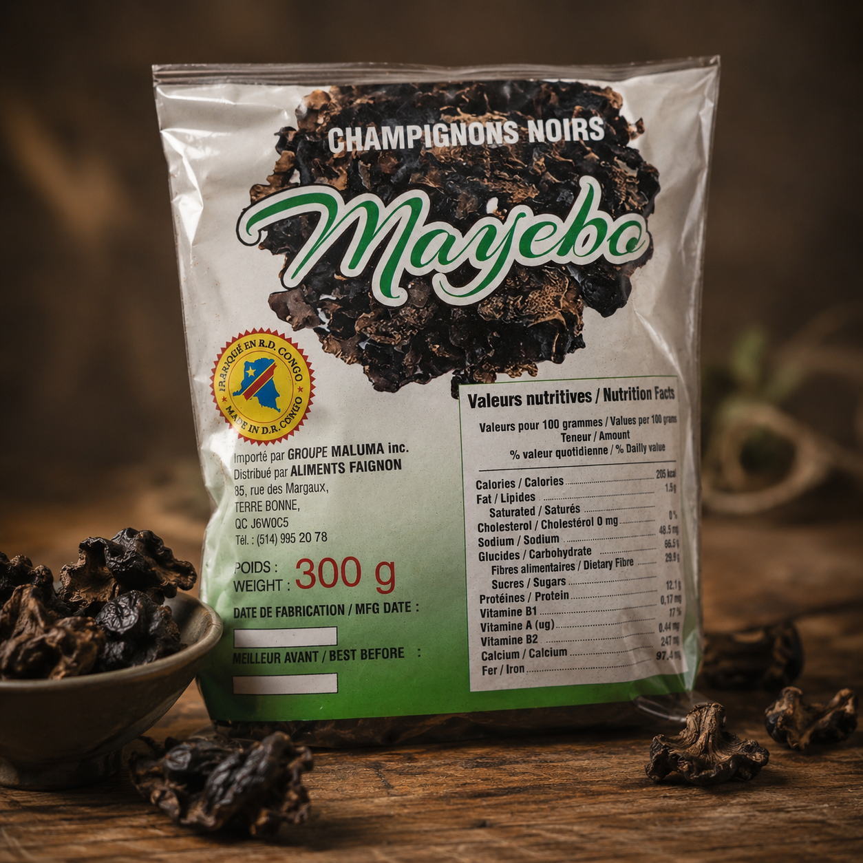 Majebo — Champignons noirs séchés