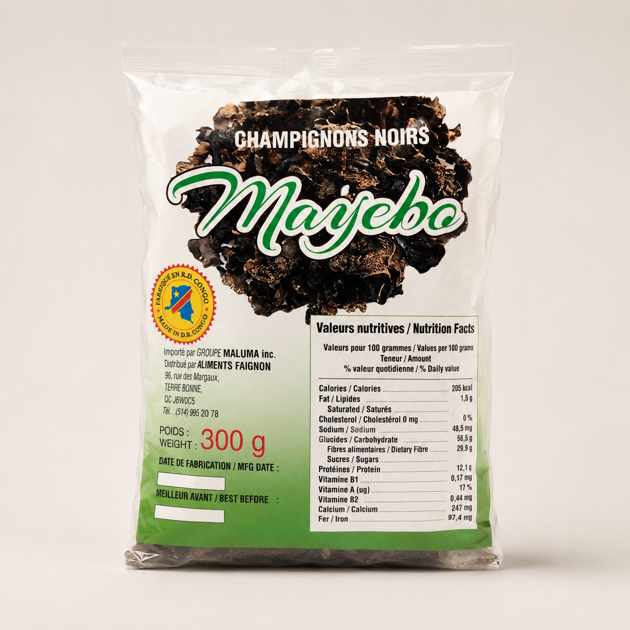 Majebo — Champignons noirs séchés