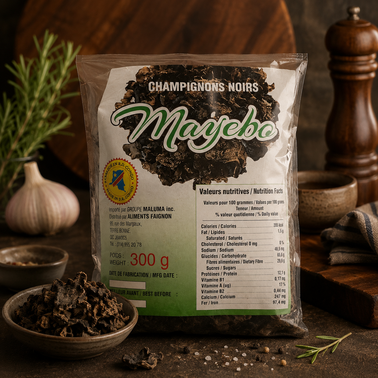 Majebo — Champignons noirs séchés
