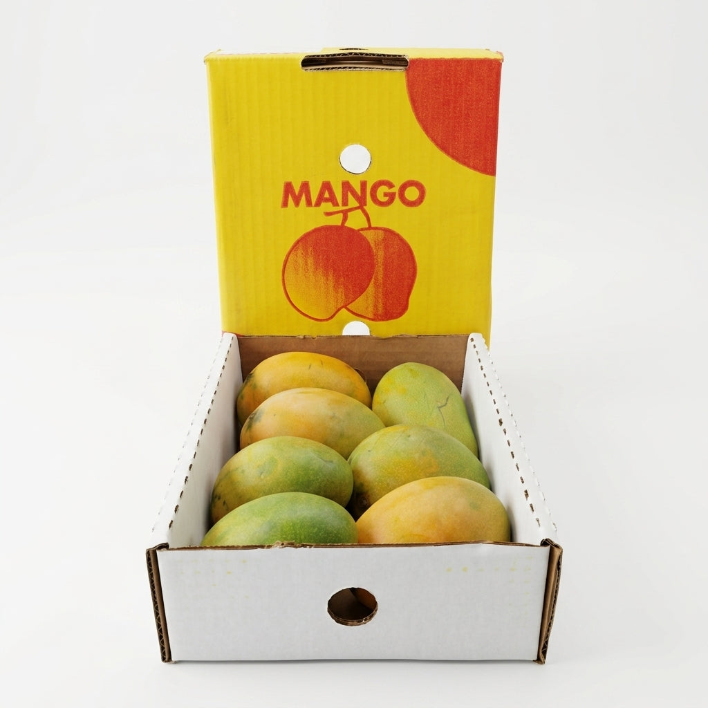 Mangues fraîches — packshot mangue ouverte sur fond blanc