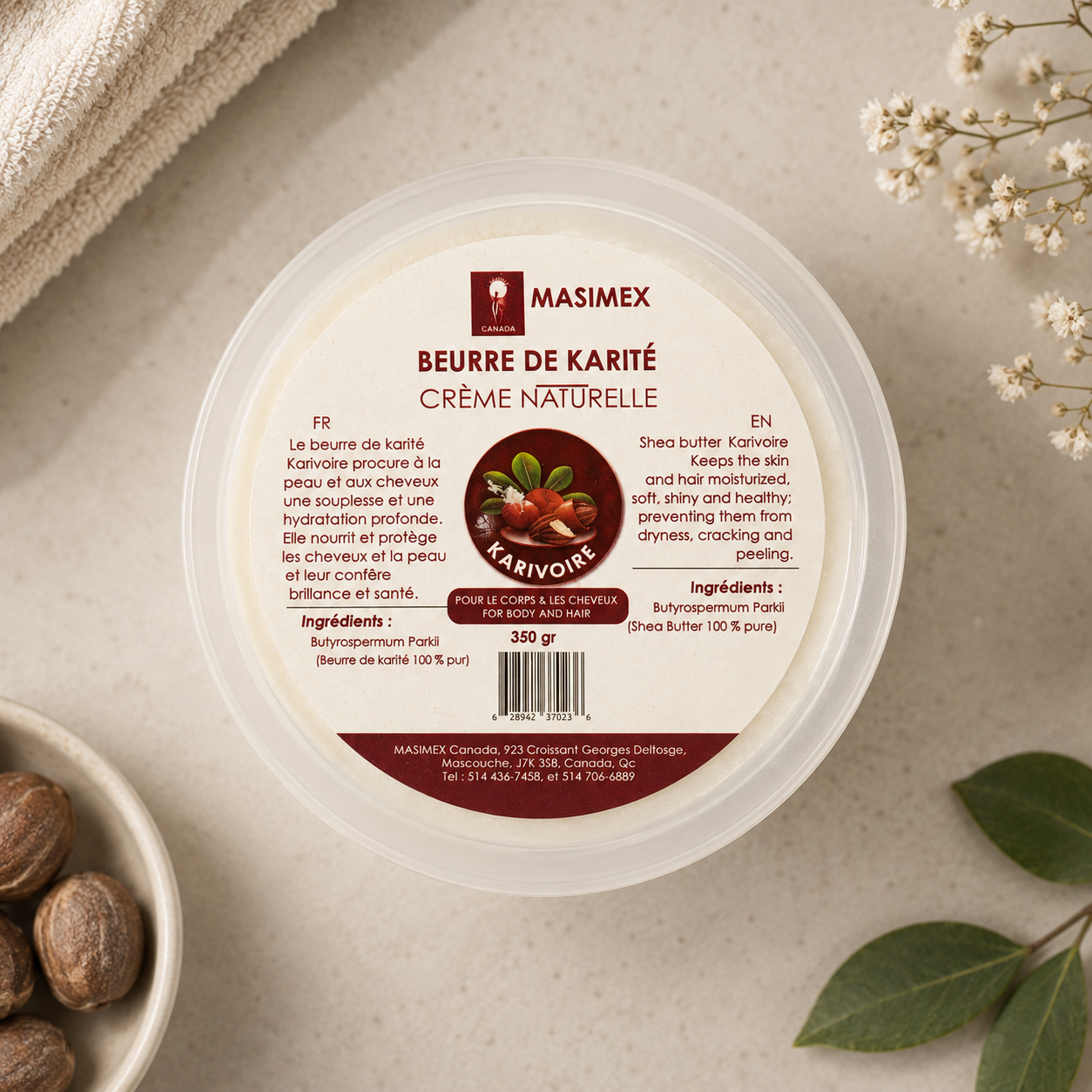 Masimex Karivoire — Beurre de karité 100 % pur