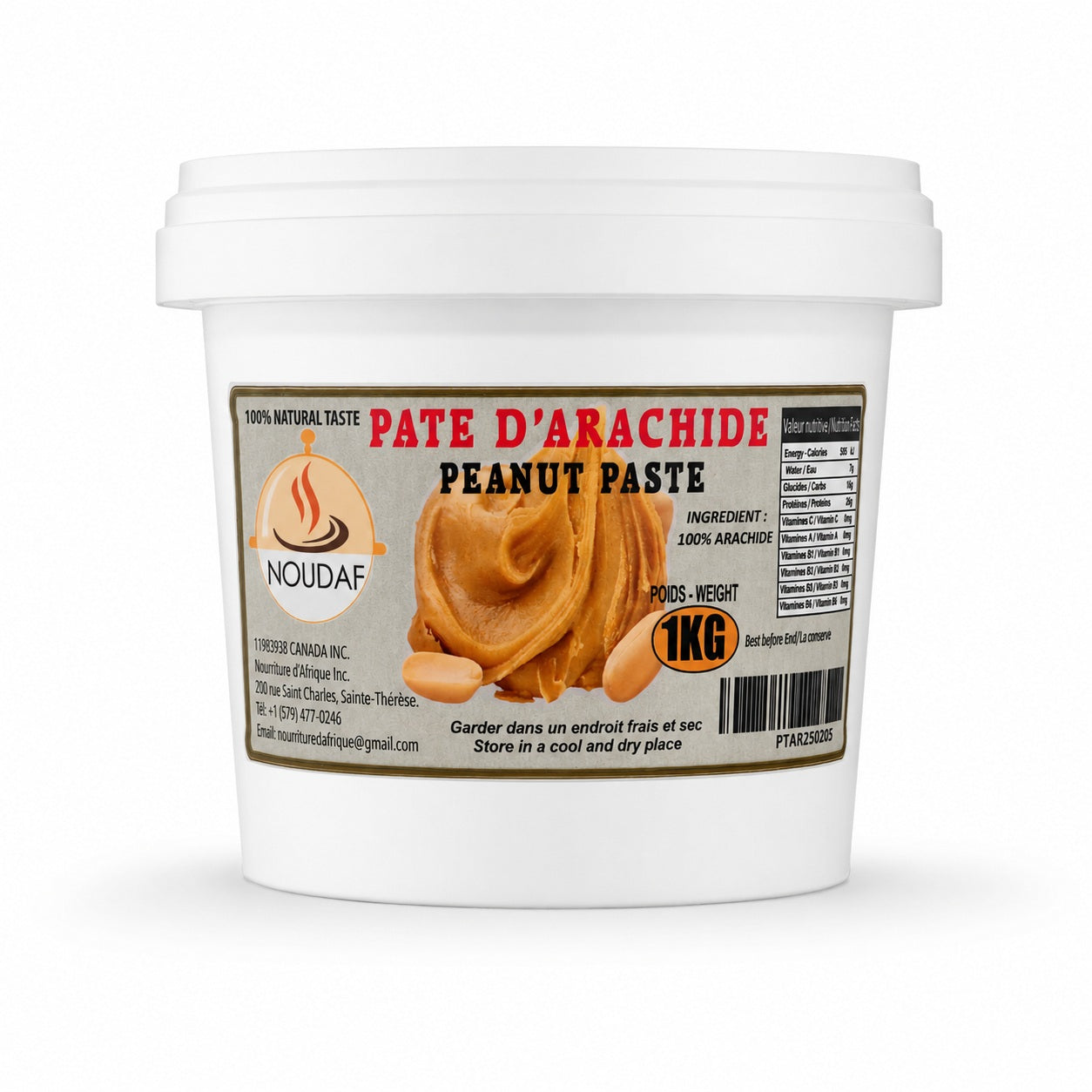 NOUDAF — NOURRITURE D'AFRIQUE INC. — Pâte d'arachide / Peanut Paste