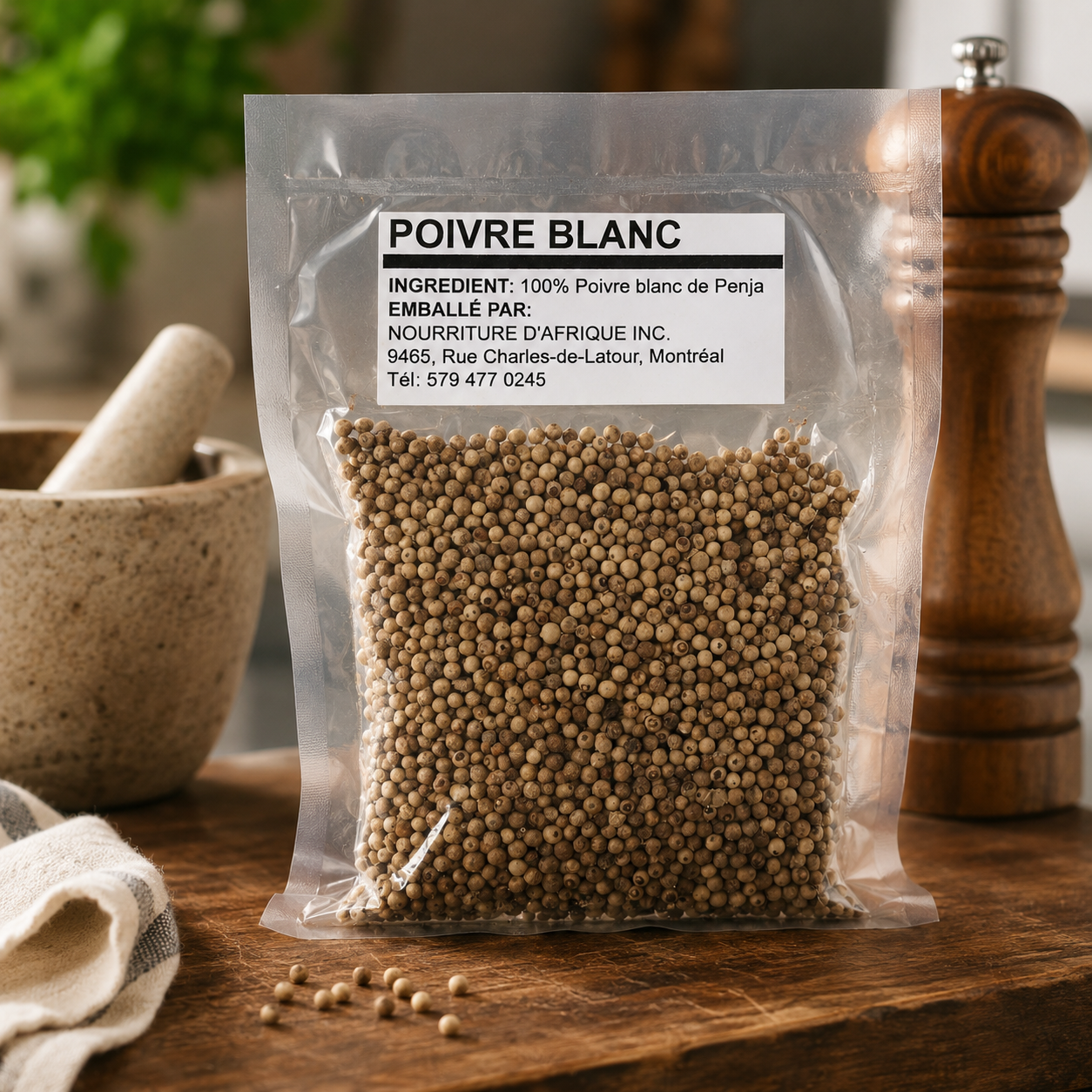 NOUDAF — Poivre Blanc Grains (sachet)