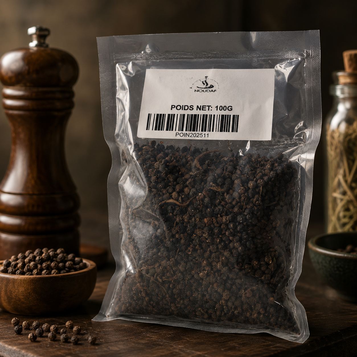 Nourriture d'Afrique — Poivre noir non moulu (grains)