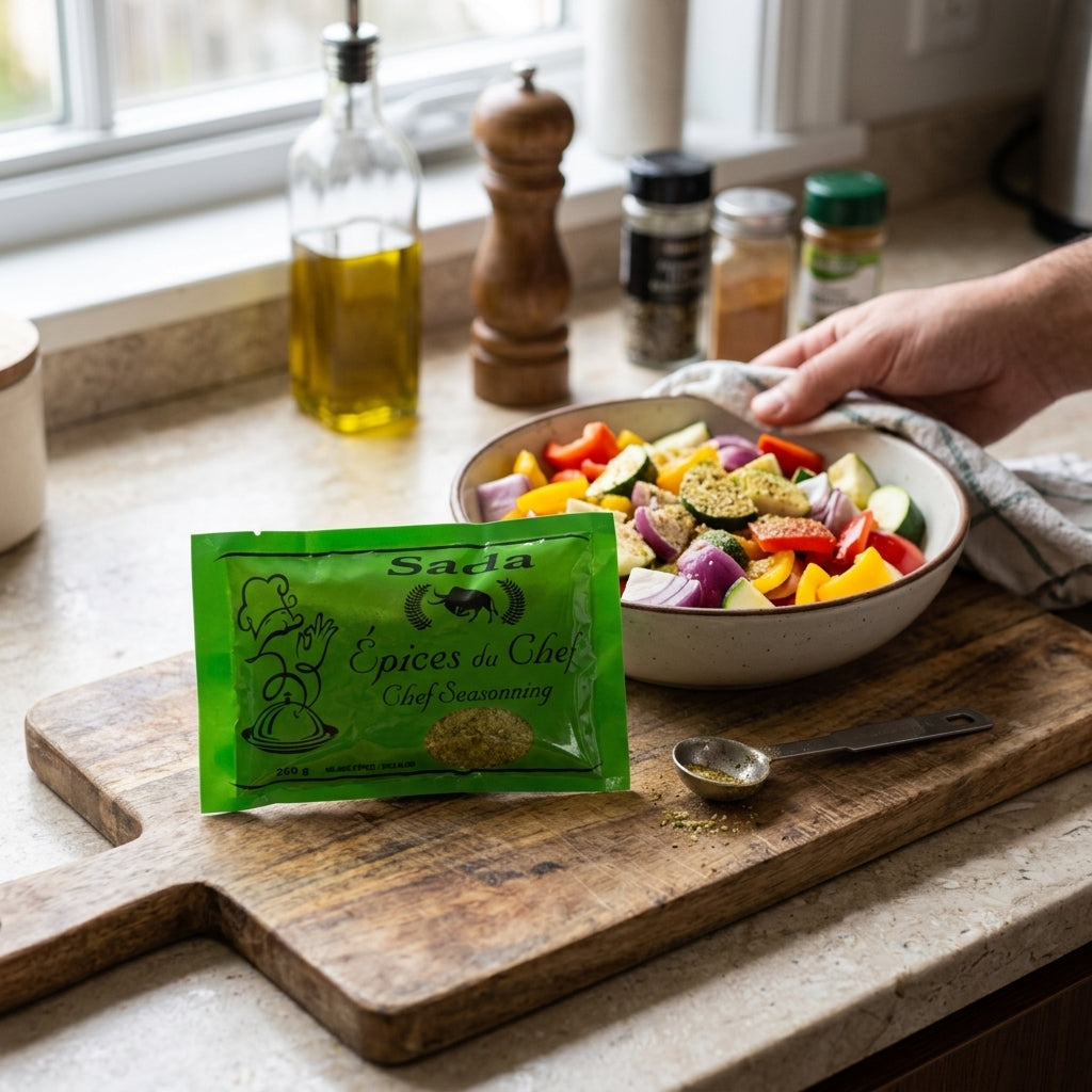 Sada Épices du Chef 250 g — ambiance cuisine avec légumes