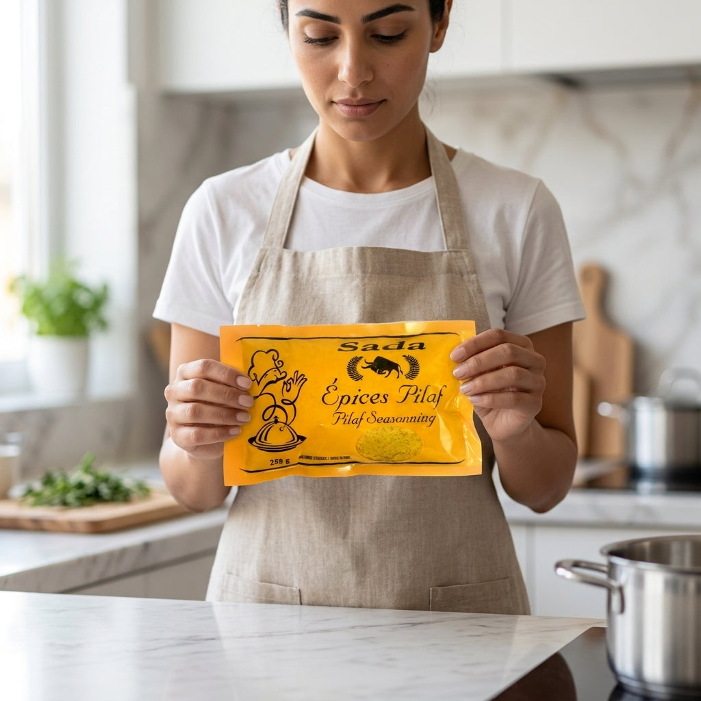 Sada Épices Pilaf 250 g — femme en cuisine avec tablier
