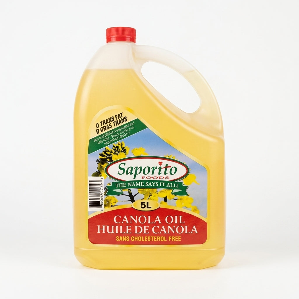 Saporito Huile de canola 5 L — packshot fond blanc