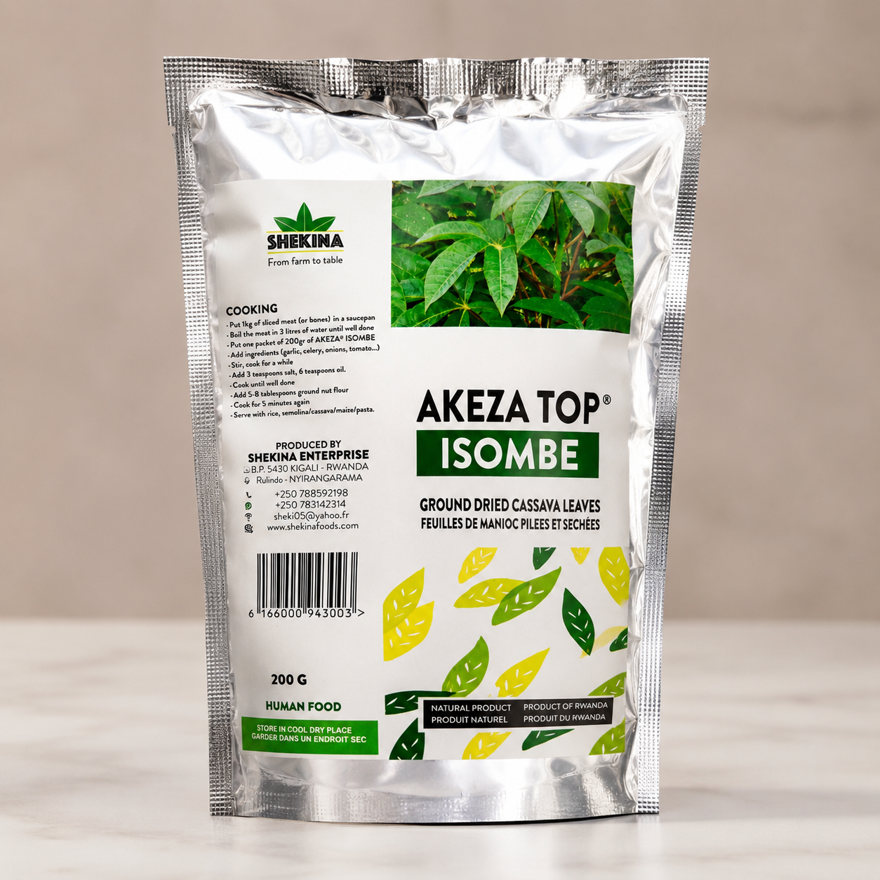 Shekina Akeza — Top Isombe — Feuilles de manioc