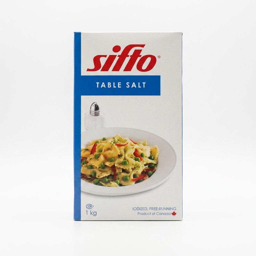 Sifto Sel de table iodé 1 kg — packshot fond blanc